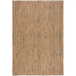 JUTETEPPICH handgewebt ERME, in Naturjute, Natur-Blau, 120 x 170 cm