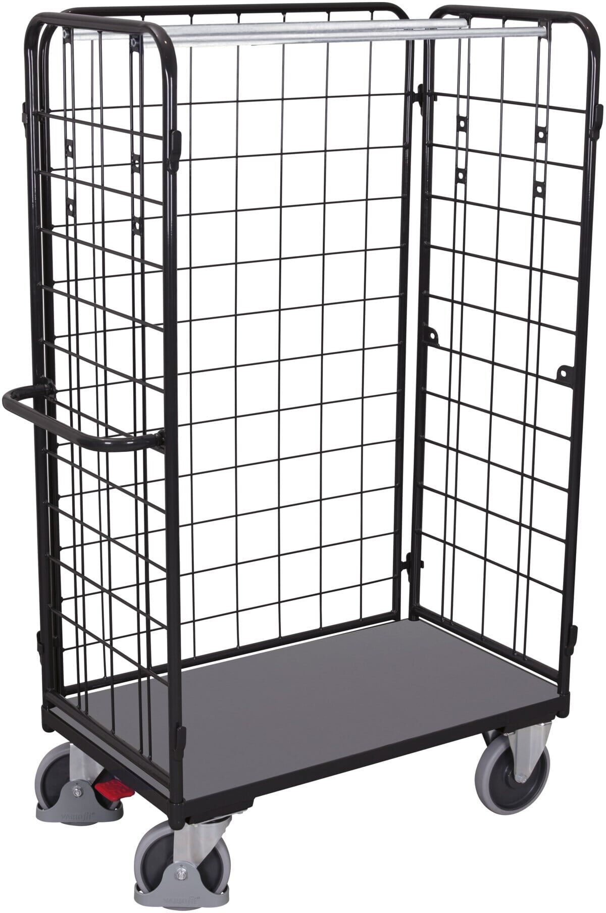 Variofit Paket-Dreiwandwagen hoch RAL 7016 (sw-800.306/AG)