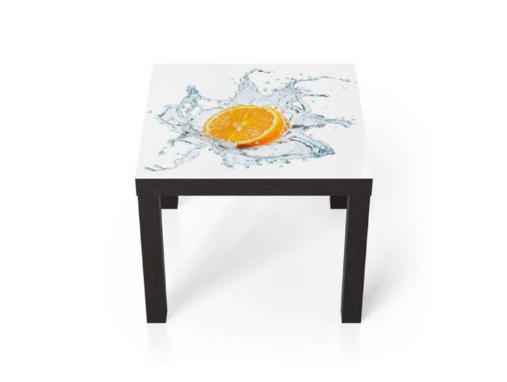 DEQORI Couchtisch 'Spritzige Orange', Glas Beistelltisch Glastisch modern