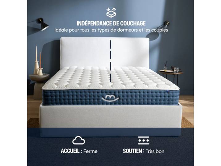 Morphea Matelas premium hybride mémoire de forme 90x200 épais 26cm Jade