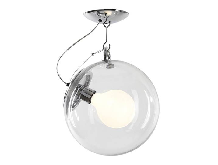 ARTEMIDE lampe au plafond plafonnier MICONOS (diffuseur cristal, structure chrome brillant - Verre soufflé, acier)