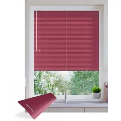 Jalousie ohne Bohren nach Maß, Rot metall 7216, 80 x 100 cm, Jalousie individuell maßangefertigt