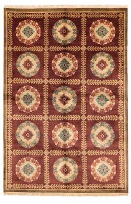 ECARPETGALLERY Hand-knotted British Raj Dark Red Wool Rug - 5'10 x 8'10