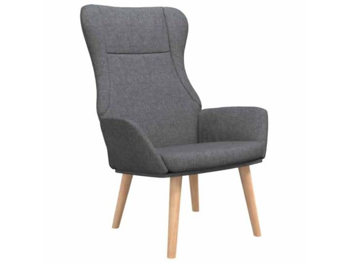KDVXBCQJH Relaxsessel Dunkelgrau Polstersessel mit Kautschukholz Beinen Bequemer Entspannungssessel für Wohnzimmer und Freizeitbereich, robuster Metallrahmen mit Weichschaumpolsterung.