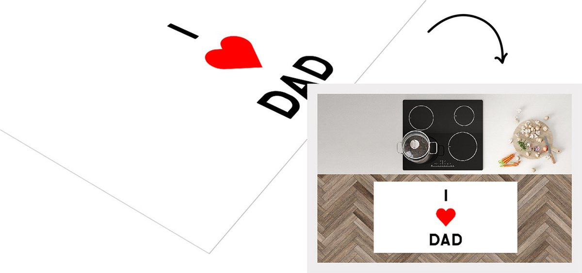 KitchenYeah Keukenloper I Love Dad Vinyl B/D: 120 x 60 cm