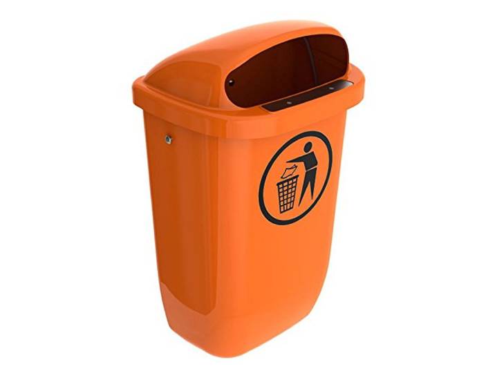 SULO Papierkorb Mülleimer Außenbereich DIN PK, Inhalt 50 l - Orange