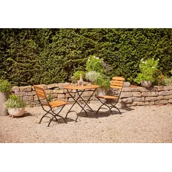Gartentisch Peru III Schwarz/Echtholz ca85x85x78cm
