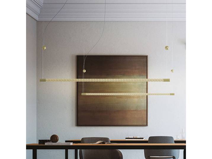 Squiggle H8 Pendelleuchte 2700K Gold - Rotaliana - Wohnzimmer - Design - Metall - Einflammig