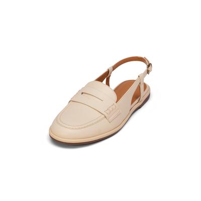Sandale MARC O'POLO "mit verstellbarem Riemen", Damen, Gr. 40, Leder, beige (raw cotton), Obermaterial: 100% Leder, unifarben, Schuhe Sandale