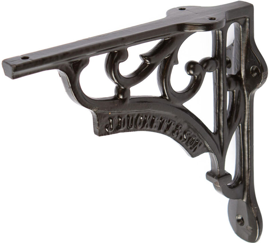 Hammer and Tongs Hammer & Tongs - Ornate Iron Shelf Bracket - Black 15cm H x 15cm W x 3.5cm D