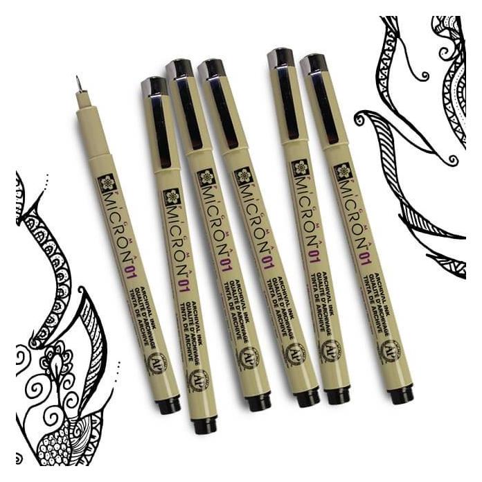 Sakura Zentangle Pigma Micron Fineliner (6x) (Z06PGB)