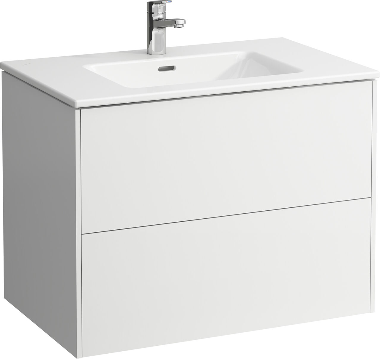 LAUFEN Pro S Vasque à poser avec meuble sous-vasque 80 cm H864961260104 Ensemble vasque, 80x50cm, 2 tiroirs, blanc mat