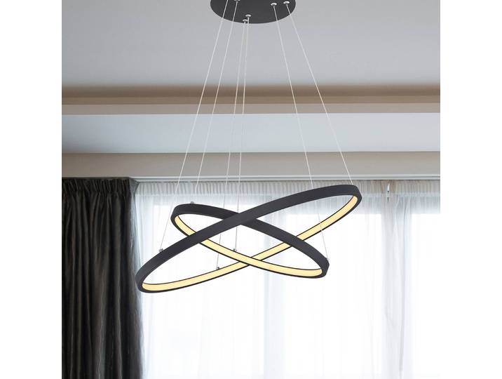 Globo Hängeleuchte Ralph, dimmbar, schwarz, für Wohn- / Esszimmer, Metall