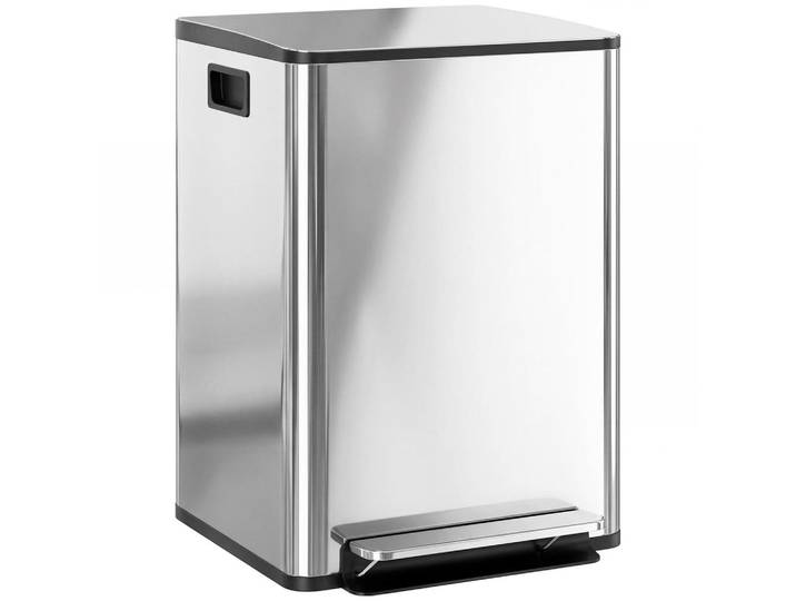 Homcom Mülleimer Edelstahl Silber, Silberfarben, Metall, 36.7x58x41.8 cm, Haushalt & Reinigung, Reinigung, Mülleimer & Abfallsammler