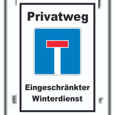 HB-Druck Privatweg Eingeschränkter Winterdienst Schild A5 (148x210mm)