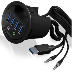 Icy Box IB-HUB1403A (USB-A, 4 Ports), Dockingstation + USB Hub, Schwarz
