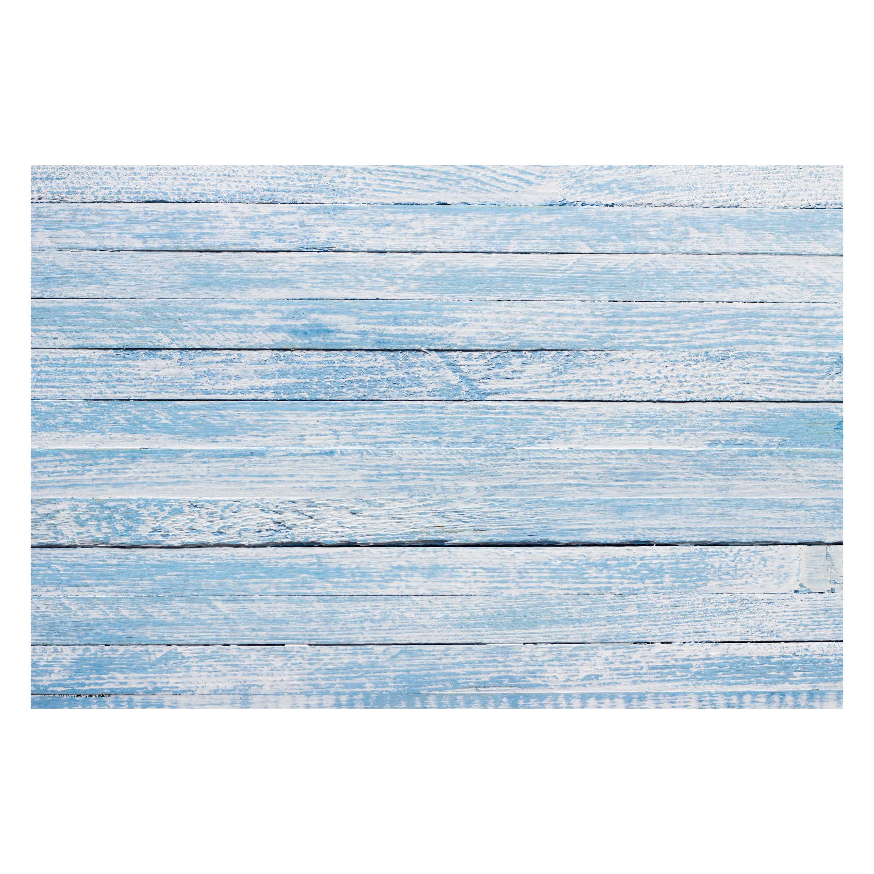 CoverYourDesk Schreibtischunterlage Blaue Holzbretter im Vintage-Look (21557430)