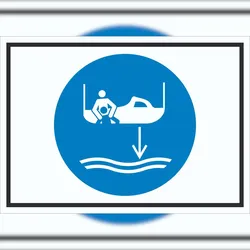 HB-Druck Bereitschaftsboot fieren beim Aussetzvorgang Symbol Schild A6 (105x148mm)