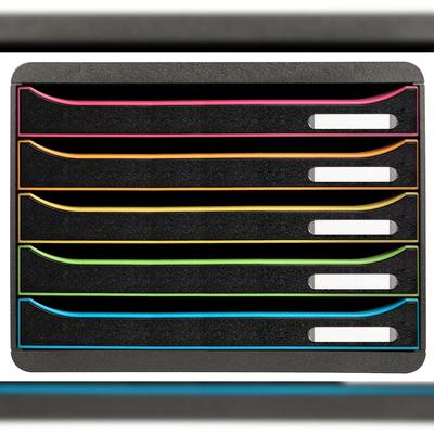 Exacompta 308914D 1x Exacompta, BIG-BOX PLUS HORIZON, Querformat, Serie Black Office - Regenbogen