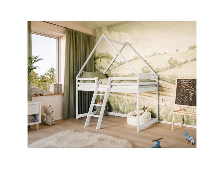 Lit enfant mi-hauteur MYA 90X200 Blanc - blanc