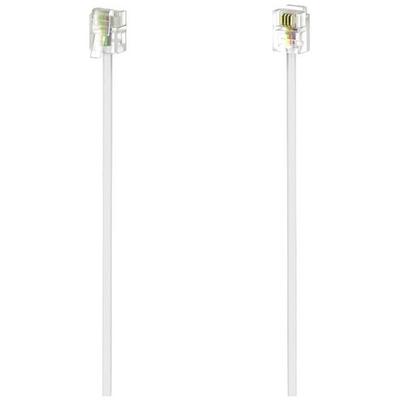 Hama Telefon (analog) Anschlusskabel [1x RJ11-Stecker 6p4c - 1x RJ11-Stecker 6p4c] 6m Weiß