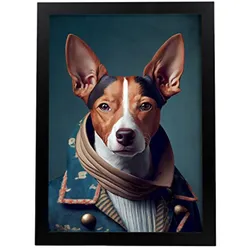 POSTER Basenji In Voller Farbe Fotostil A3 Schwarzer Rahmen