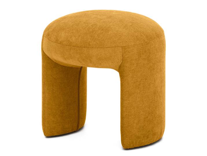 Polsterhocker 45 x 47 x 45cm Gelb Microfaser Wiam: Curry