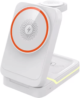 Inspire Picks 3 in 1 MagSafe Magnetic Foldable Wireless Charging Stand For IPhone, Apple Watch & AirPods white