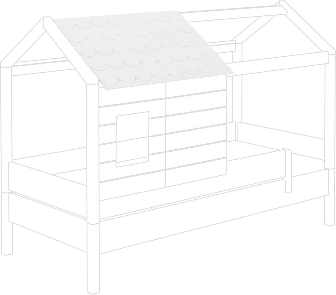 Spielbett-Dachelement PAIDI "TINY HOUSE", weiß (kreideweiß), B:0,49m L:0,65m, MDF, Dachpappen, individuell verstellbar, patentierter PAIDI-Sicherheitsverschluss