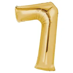 Folienballon Ziffer 7 Gold 80cm Geburtstagsdeko Jubiläum Feier Ballon