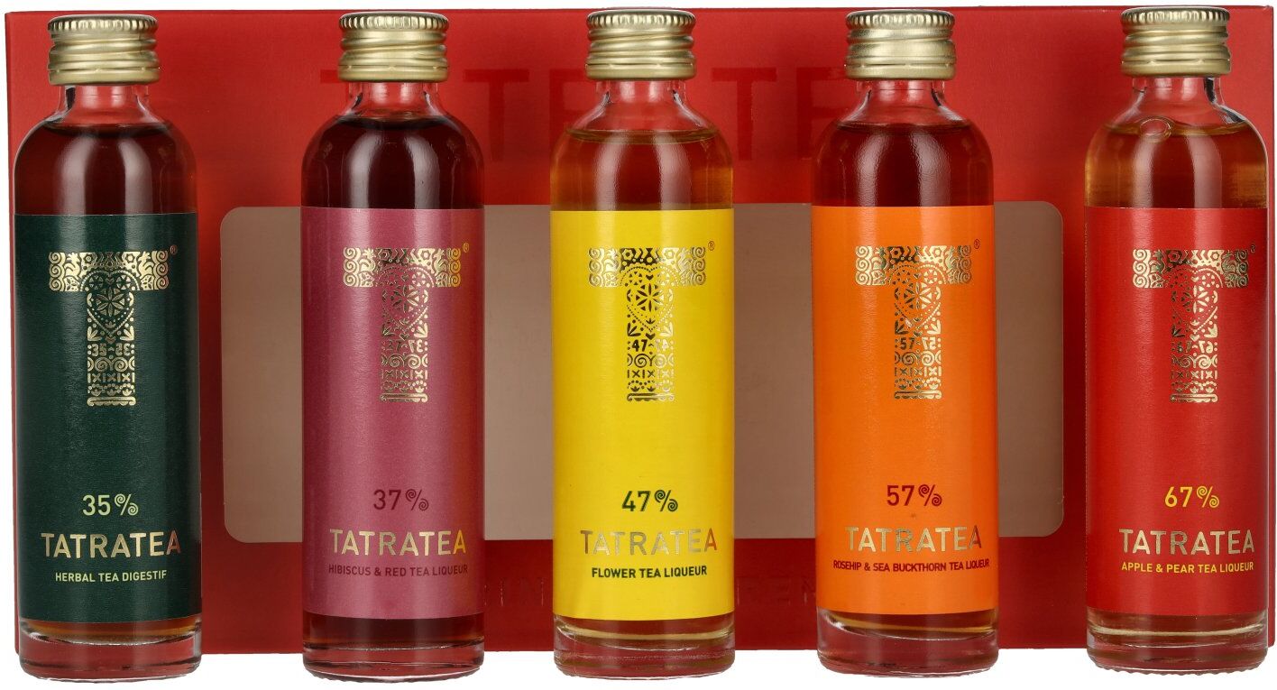 Tatratea Likör TATRATEA Tasting Set Red 48,6% Vol. 5x0,04l in Geschenkbox