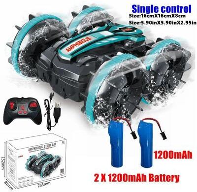 Uplifted Finds Amphibious RC Car Remote Control Stunt Vehicle With Double Sided Flip And 4WD Drift For Kids b5bl Without Watch 2b