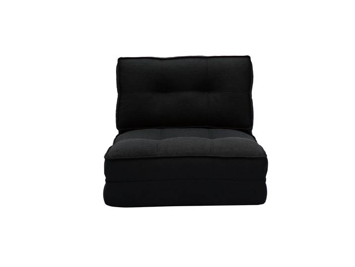 Chauffeuse 1 place convertible en tissu noir SALLY