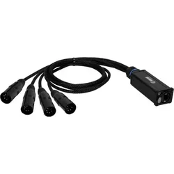 Adam Hall 4 STAR CATBOX XM5 - Audio & DMX Adapter 5-Pol XLR Male x Cat.6a (Winkeladapter), Audio Adapter, Schwarz