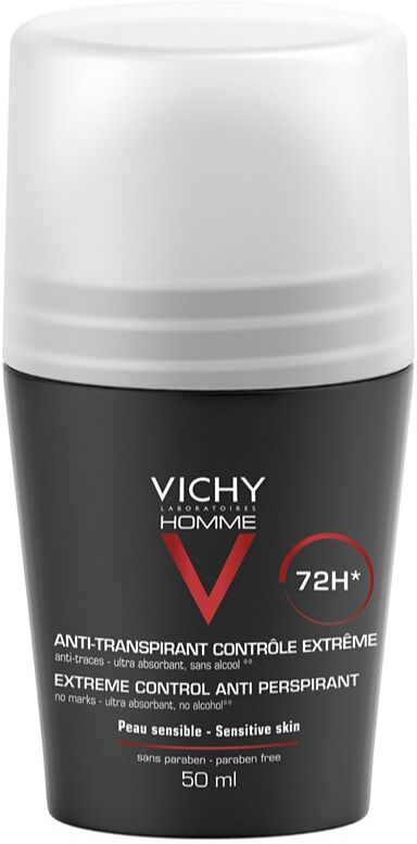 Vichy Homme Deodorant Antitranspirant-Deoroller gegen übermäßiges Schwitzen 72h 50 ml