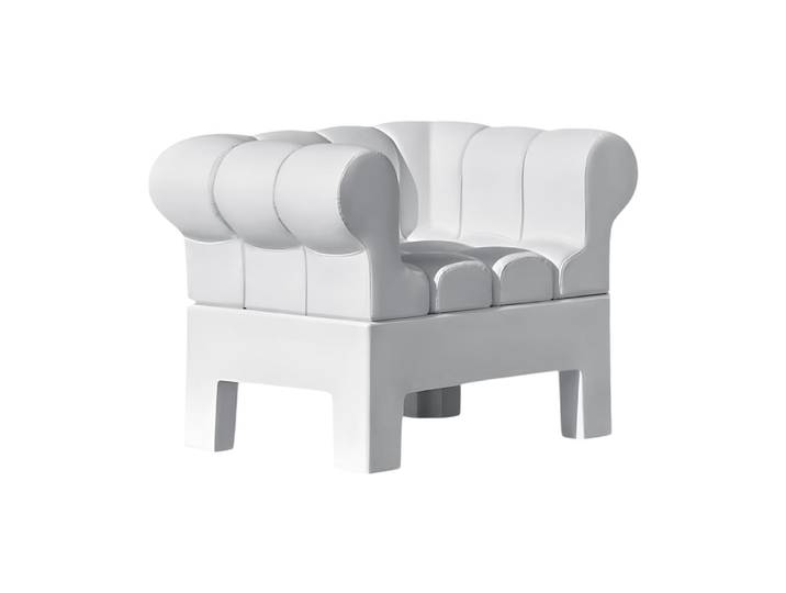 MYYOUR fauteuil Modì (Base blanche / si blanc - Faux cuir)