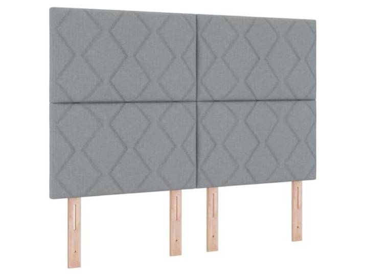 KTHLBRH Boxspringbett mit Kopfteil hellgrau 140 x 200 cm Stoff Höhenverstellbares Kopfteil mit Einzelfederkern-Matratze, Holzrahmen, moderner Stil
