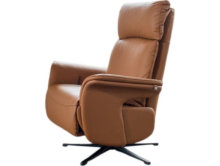 KAWOLA Sessel NAMA Relaxsessel drehbar Leder braun