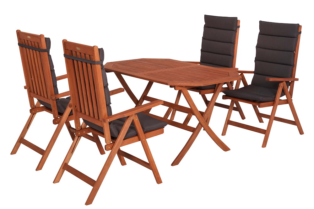 MERXXHANDELS Vitoria Set 9tlg Eucalyptus Klapptisch 135x 85 cm 16980272