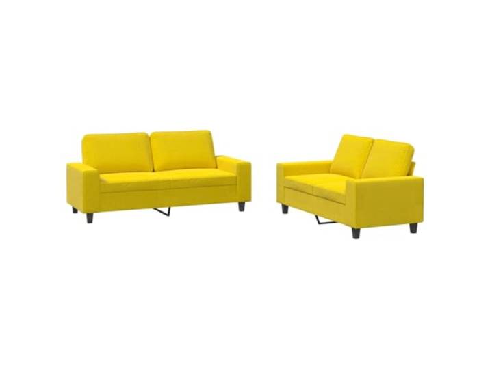 GHVBNMF 2-tlg Sofagarnitur Hellgelb 2-Sitzer Sofa Set Polstersofa Gemütliche Polstergarnitur mit dickem Schaumstoff für Wohnzimmer und Büro. Inklusive vier passenden Kissen.