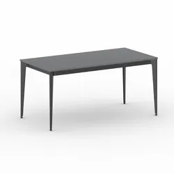Bürotisch PRIMO ACTION 160x80 cm, schwarzes Metallgestell, Graphit