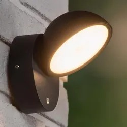Lucide FINN Wandleuchte Innen/Außen LED 12W 3000K IP54 Schwarz mit Tag/Nacht-Sensor