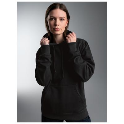 Kapuzensweatshirt TRIGEMA "TRIGEMA Hoodie aus Sweatqualität", Damen, Gr. 3XL, schwarz, 70% Baumwolle, 30% Polyester, lang, Rundhals, Sweatshirts