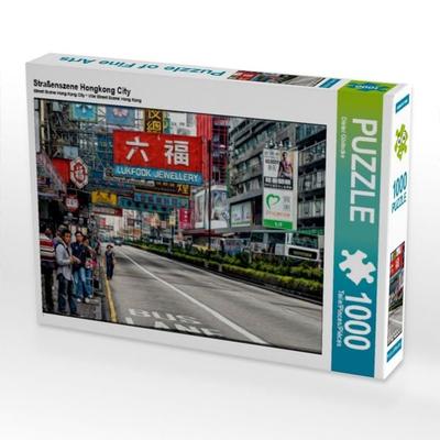 CALVENDO Puzzle Straßenszene Hongkong City | 1000 Teile Lege-Größe 64x48cm Foto-Puzzle für glückliche Stunden