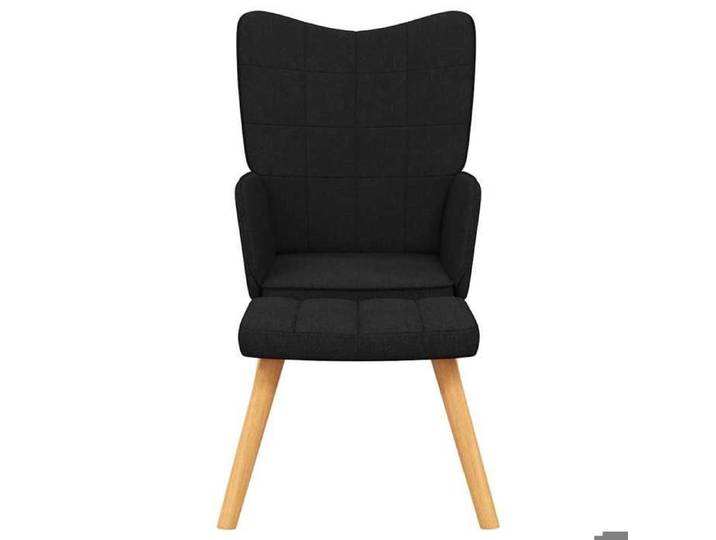 Noir Chaise confortable LEMON Chaise de relaxation avec tabouret Noir Tissu Pour maison/bureau_16338