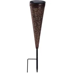 Solarleuchte Steckleuchte Erdspieß Balkonlampe IP44 Akku braun LED H 40 cm
