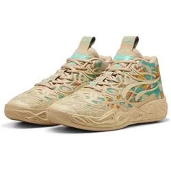 PUMA MB.04 Flare Basketballschuhe 01 - light sand/aquatic/orange glo 49.5