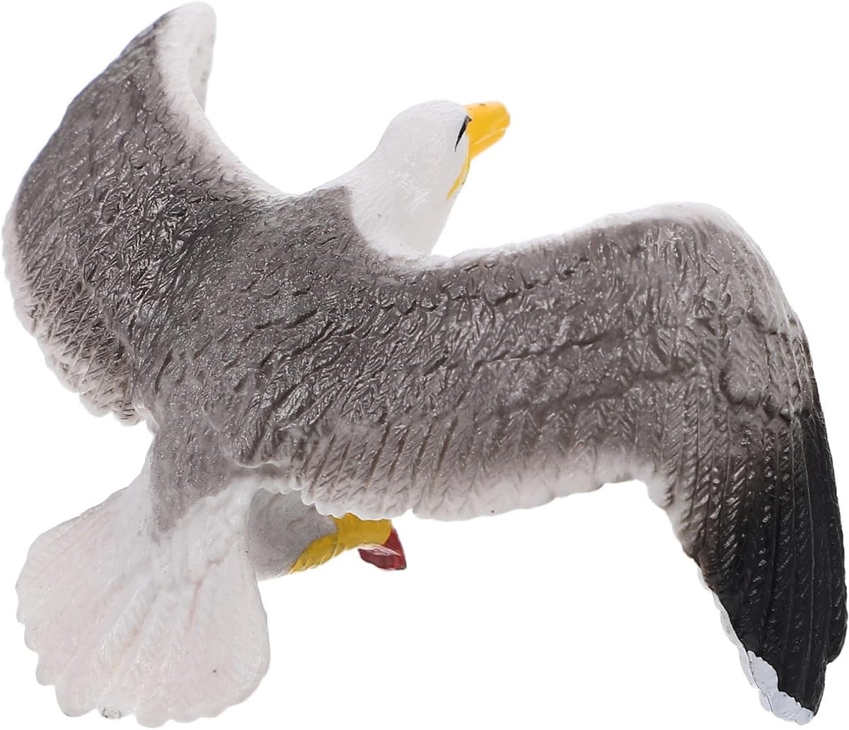 Wit Zeemeeuw Figuur - Miniatuur Vogel voor Tuin Decoratie - 8 x 4 cm