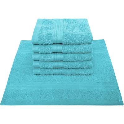 Seiftuch DYCKHOFF "Siena", blau (aqua), B:30cm L:30cm, Frottier, Waschlappen, mit Bordüre
