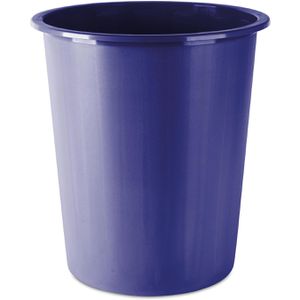 DONAU Papierkorb D305-10, blau, rund, aus Kunststoff, 14 Liter